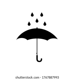 Icono del vector del paraguas aislado en fondo blanco. El paraguas y la lluvia descienden la ilustración vectorial de la red