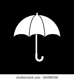 umbrella vector icon isolated on black