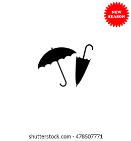 Umbrella vector icon isolated on white background.