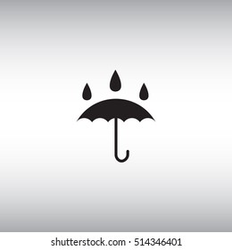Umbrella vector icon. Isolated waterproof vector sign. Umbrella vector illustration with water proof vector sign.