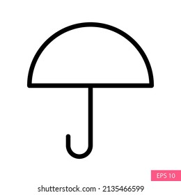 Umbrella vector icon in line style design for website design, app, UI, isolated on white background. Editable stroke. EPS 10 vector illustration.