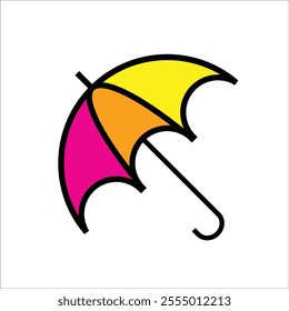 umbrella vector icon line template