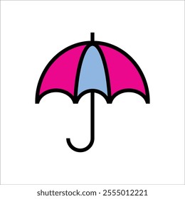 umbrella vector icon line template
