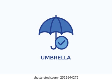 Regenschirm-Vektorsymbol oder Logo-Illustration