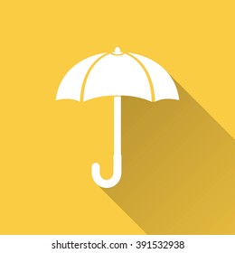 Umbrella   vector icon with long shadow.  Illustration  for graphic and web design.