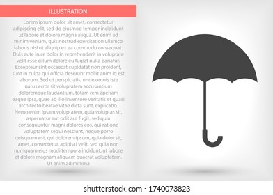 Umbrella vector icon , lorem ipsum Flat design
