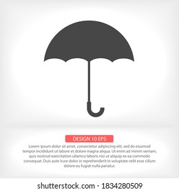 Icono del vector del paraguas, lorem ipsum Diseño plano