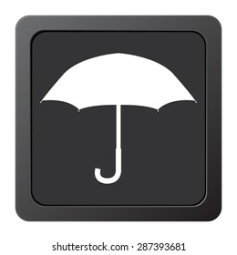 Umbrella  - vector icon on a grey button
