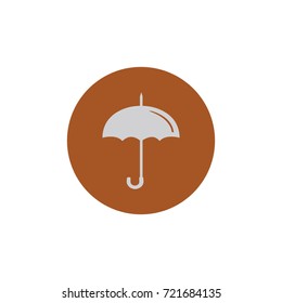 Umbrella vector icon on orange background