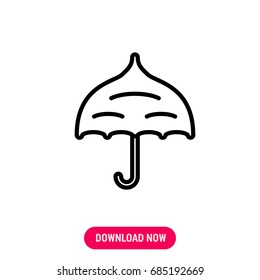 Umbrella vector icon, The outlined symbol of umbel. Simple, modern flat vector illustration for mobile app, website or desktop app 