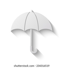 umbrella vector icon - paper illustration