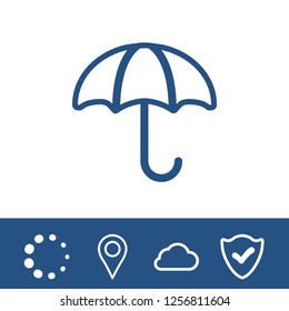 Umbrella vector icon. Rain protection symbol. Flat design style