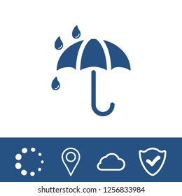 Umbrella vector icon. Rain protection symbol. Flat design style