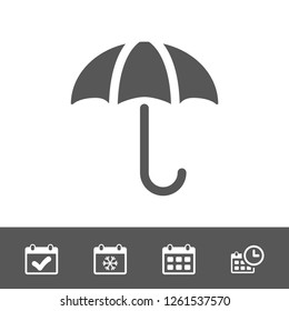 Umbrella vector icon. Rain protection symbol. Flat design style