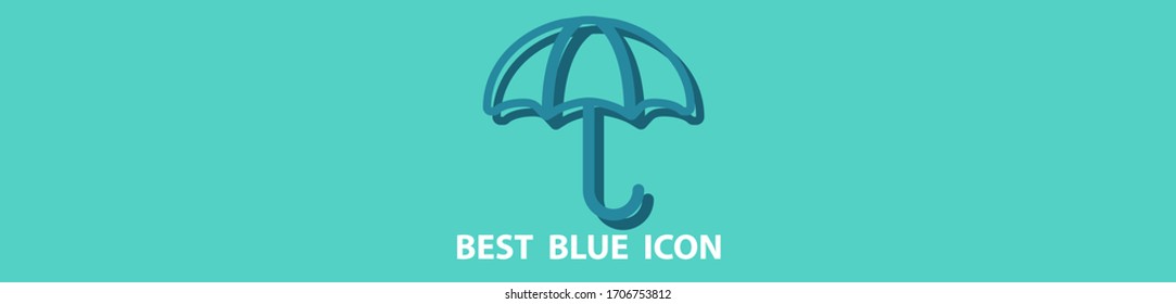 Umbrella vector icon. Rain protection symbol. Flat design style.