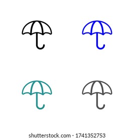 Umbrella vector icon. Rain protection symbol. Flat design style.