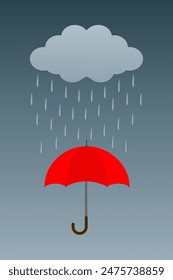 Icono de Vector de paraguas. Símbolo de agua de paraguas de protección contra la lluvia. Icono de caída de señal de seguridad de lluvia aislado