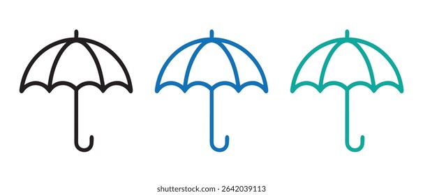 Umbrella vector icon rain protection parasol weather forecast safety accessory design.