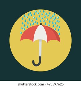 Umbrella vector icon. Rain protection symbol. Flat design style