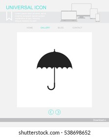 Umbrella vector icon. Rain protection sign.