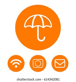 Umbrella vector icon. Rain protection symbol. Flat design style