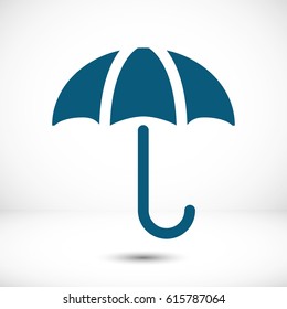 Umbrella vector icon. Rain protection symbol. Flat design style