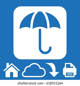 Umbrella vector icon. Rain protection symbol. Flat design style