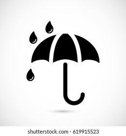 Umbrella vector icon. Rain protection symbol. Flat design style