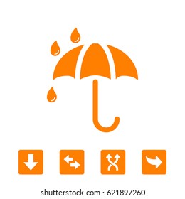 Umbrella vector icon. Rain protection symbol. Flat design style