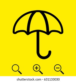 Umbrella vector icon. Rain protection symbol. Flat design style