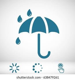 Umbrella vector icon. Rain protection symbol. Flat design style
