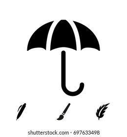 Umbrella vector icon. Rain protection symbol. Flat design style