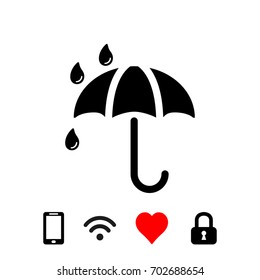 Umbrella vector icon. Rain protection symbol. Flat design style