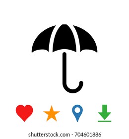 Umbrella vector icon. Rain protection symbol. Flat design style