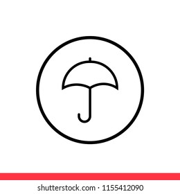 Umbrella vector icon, rain symbol. Simple, flat design for web or mobile app