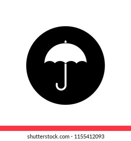 Umbrella vector icon, rain symbol. Simple, flat design for web or mobile app