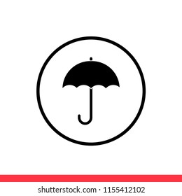 Umbrella vector icon, rain symbol. Simple, flat design for web or mobile app
