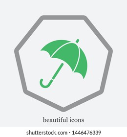 An umbrella vector icon .. Rainy wheather. The symbol of an umbrella. The sign of an umbrella. The wheather symbol. EPS 10.