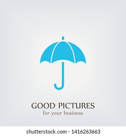 An umbrella vector icon . Simple isolated symbol EPS 10. The wheather line.