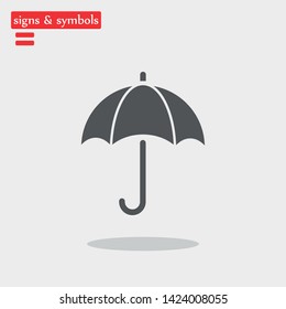 An umbrella vector icon . Simple isolated symbol EPS 10. The wheather line.