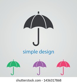 An umbrella vector icon . Simple isolated symbol EPS 10. The wheather line.