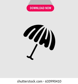 Umbrella Vector Icon, The symbol of umbrella with foot. Simple, modern flat vector illustration for mobile app, website or desktop app  