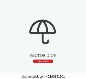 Icono del vector del paraguas. Símbolo en estilo de arte de línea para diseño, presentación, sitio web o elementos de aplicaciones móviles, logotipo. Ilustración del símbolo del paraguas. Gráficos vectoriales de píxeles - Vector
