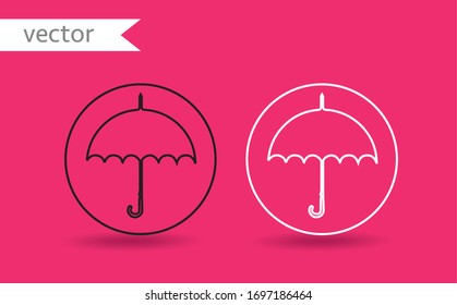Icono del vector del paraguas, símbolo. Diseño vectorial blanco y negro. Ilustración moderna y simple vectorial plana para el diseño de sitios web, aplicaciones móviles o afiches.