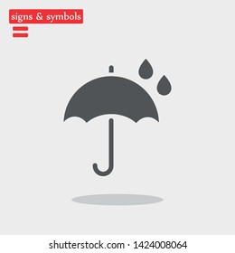 An umbrella vector icon . The wheather symbol.