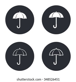 Umbrella  - vector icon in white  on a black background.