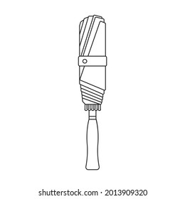 Umbrella-Vektorsymbol.Outline-Vektorsymbol einzeln auf weißem Hintergrund.