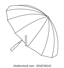 Icono de vector de paraguas.Icono de vector de contorno aislado en paraguas de fondo blanco.