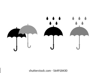Umbrella vector icons on white background   