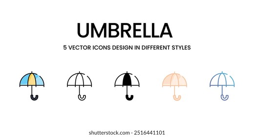 Umbrella vector icons set ready to use vector illustration
